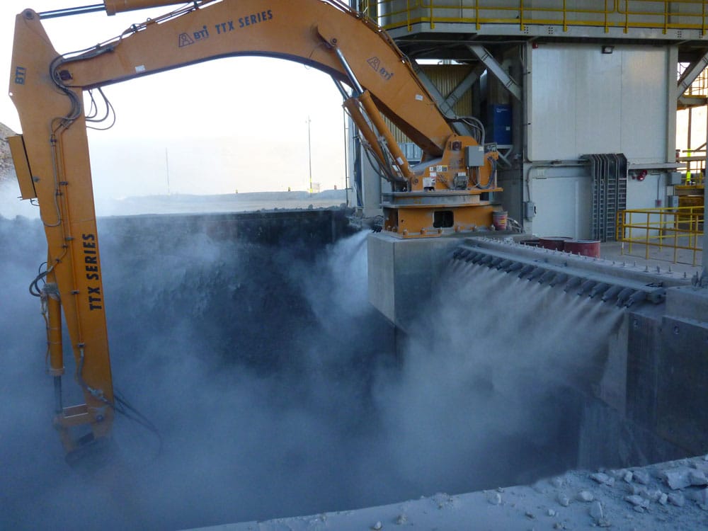 Dust suppression on truck dump at mining and minerals operation