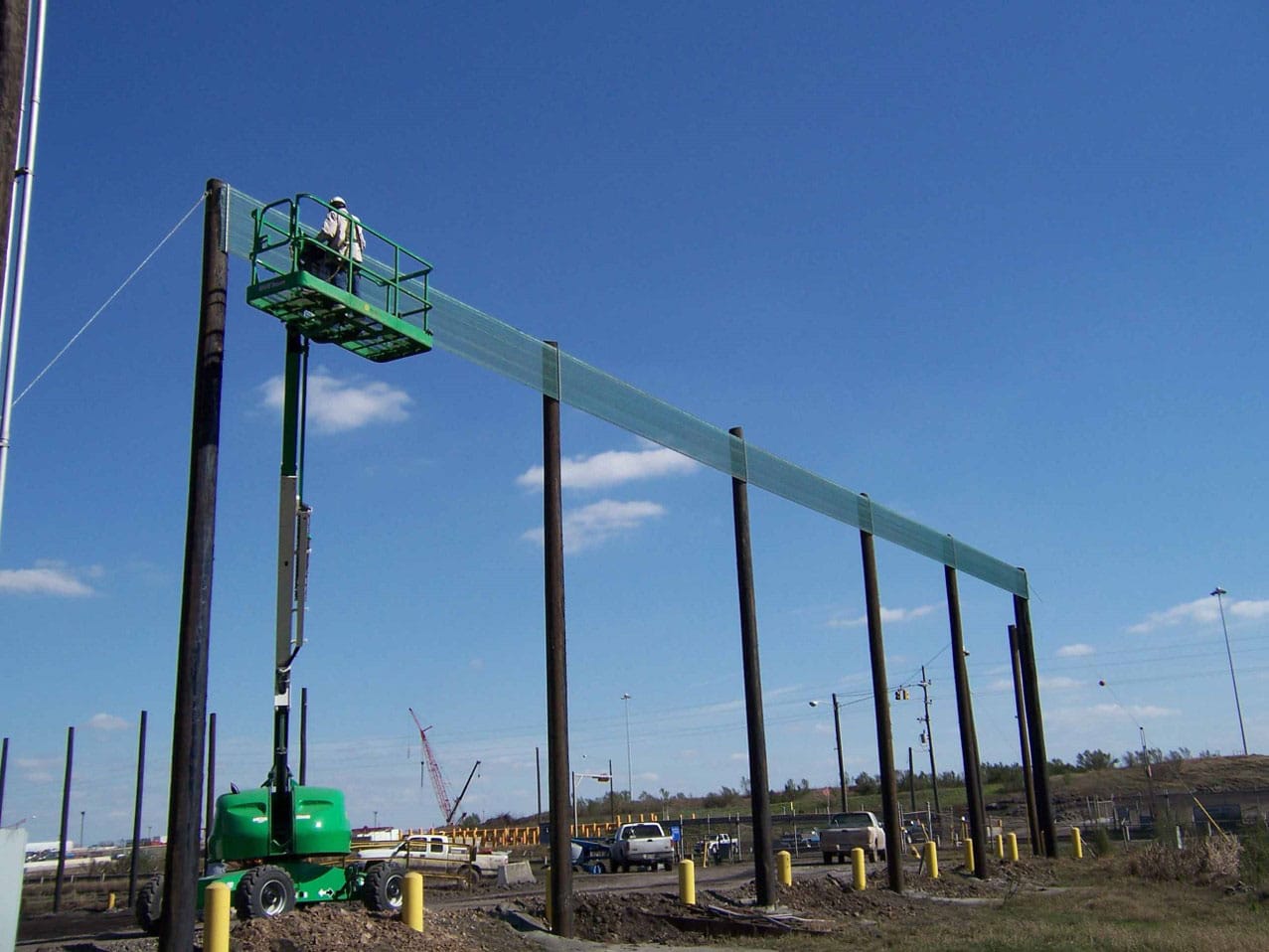 Installation of wind fence