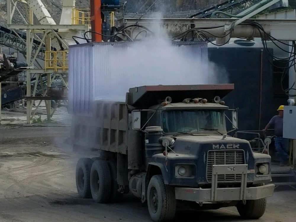 Dust suppression on silo at biomass and recycling operation