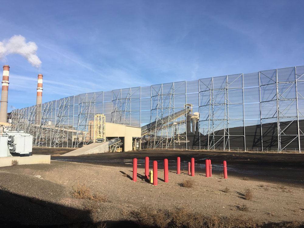 Dust suppression on storage piles at power generation operation