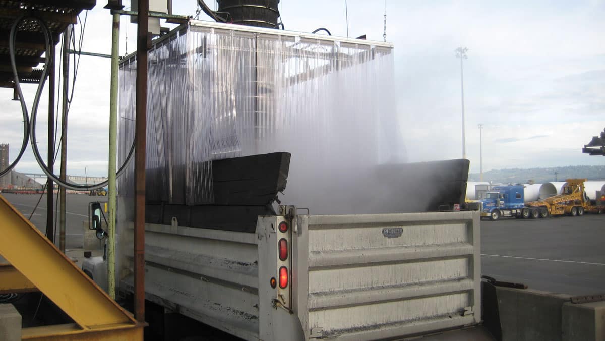 Dust suppression on truck loading operation